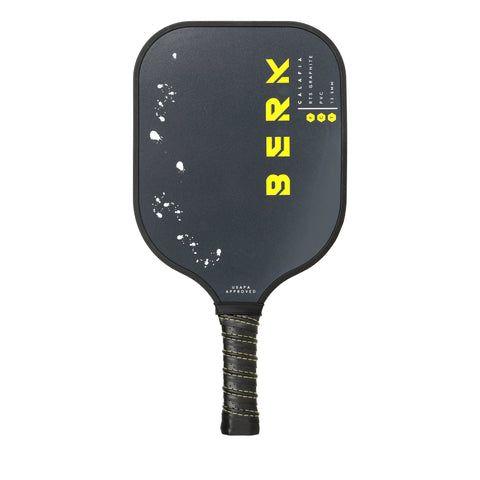 Berk Calafia paddle is made of a premium polyvinyl solid core. Designed to provide the athlete with increased power and consistent control around the net. This paddle offers an edge to edge sweet spot. Calafia in black pictured